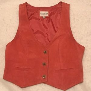 I LOVE H81  AN AMERICAN BRAND Dark Peach/Coral Suede Vest